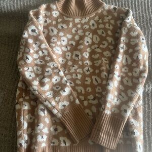 Leopard Print Tan Sweater